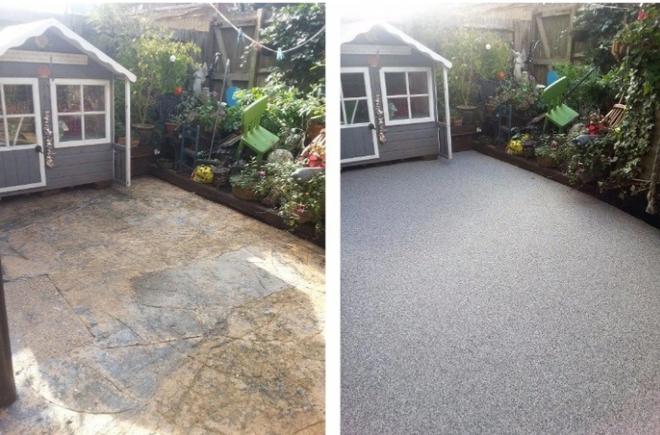 Resin bound gravel before and after