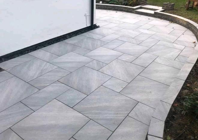 Porcelain paving patio